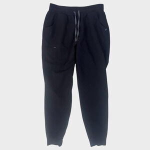 Jaanuu Medium Jogger Black Scrub Pants Drawstring Waist Zipper Pocket